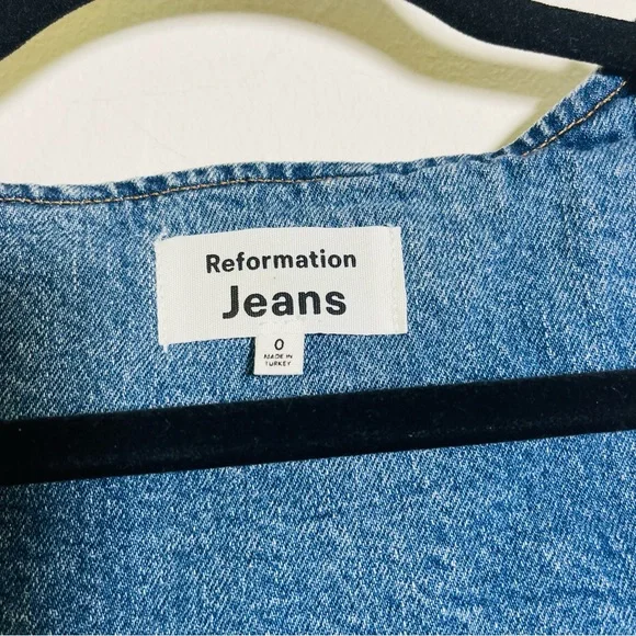 REFORMATION Dionne Stretch-Denim Mini Dress - Picture 5 of 8